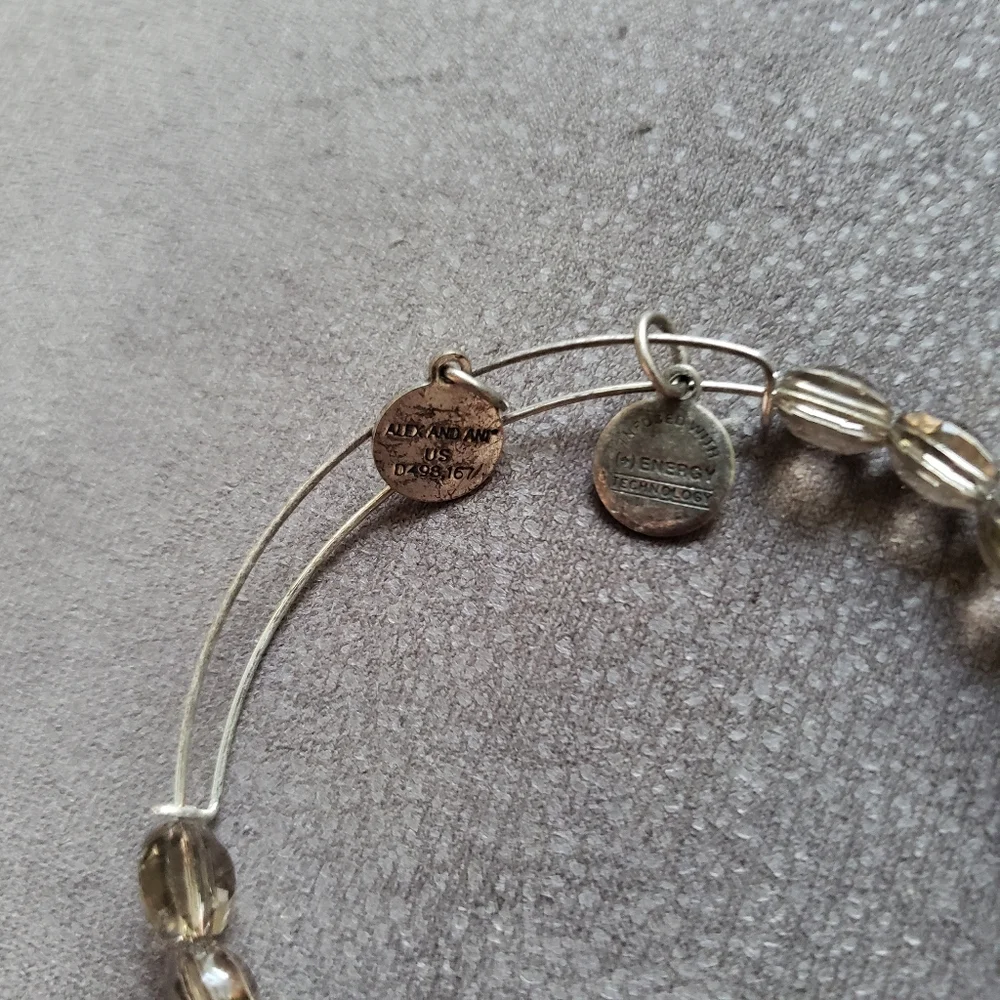 2 Pk Alex and Ani Silver & Grey Beaded Bracelets